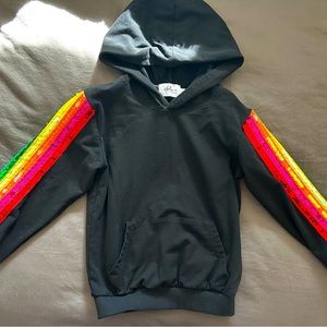 Lola + the boys rainbow sequin track suit